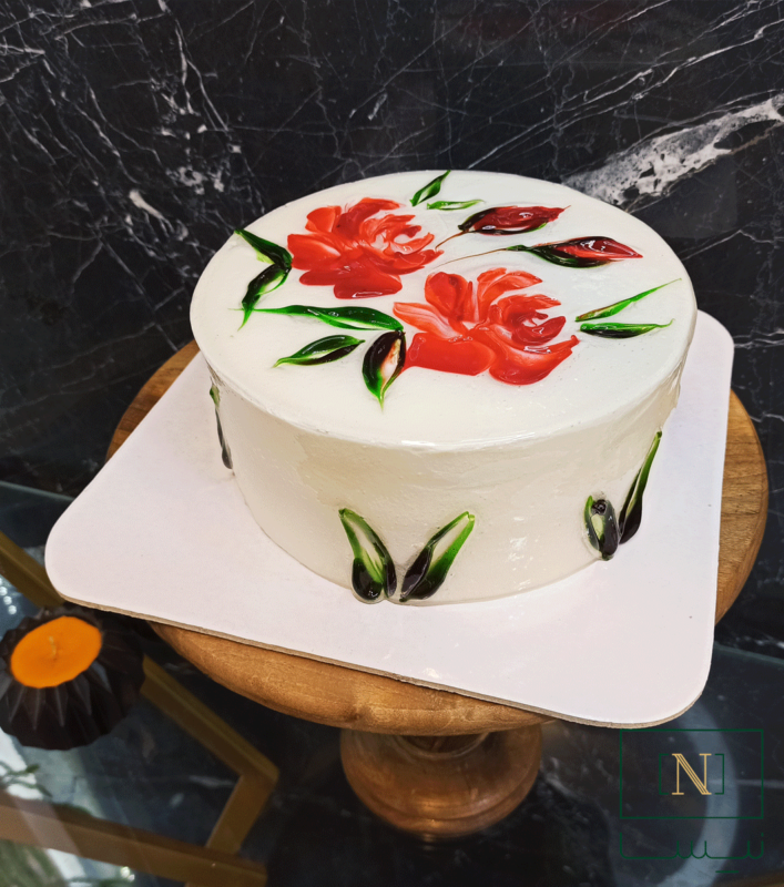 کیک گل برجسته-گل ژله ای